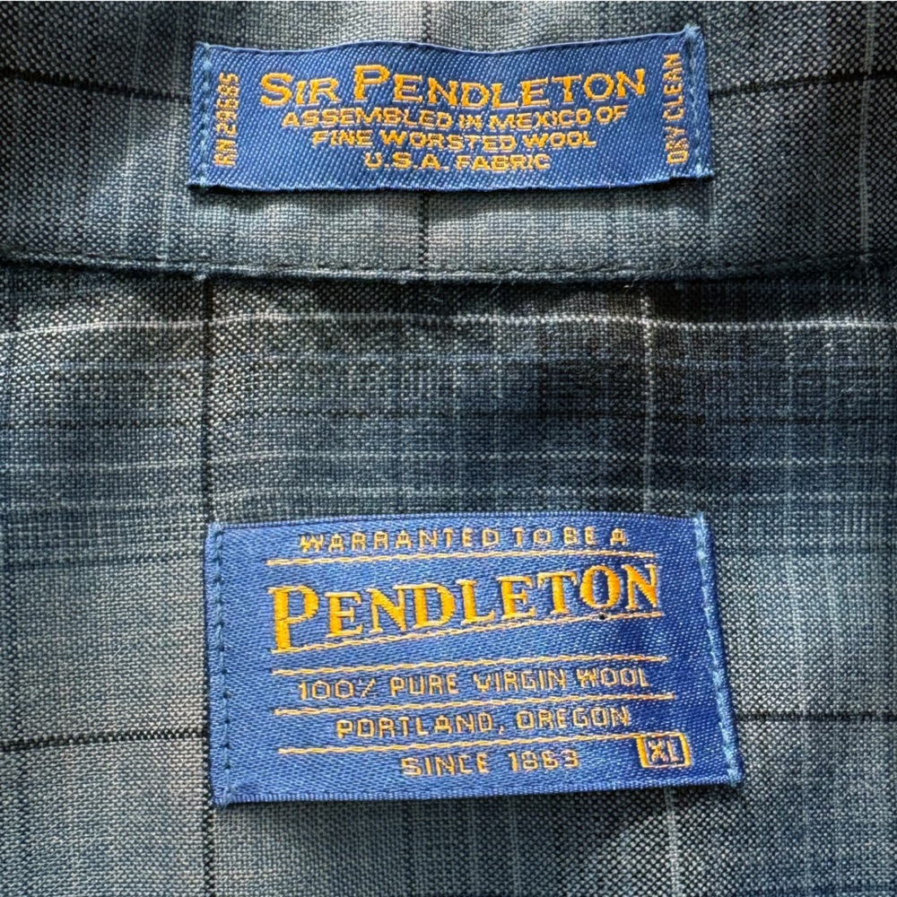 Pendleton Sir Pendleton Lightweight Wool Plaid Sh… - image 8